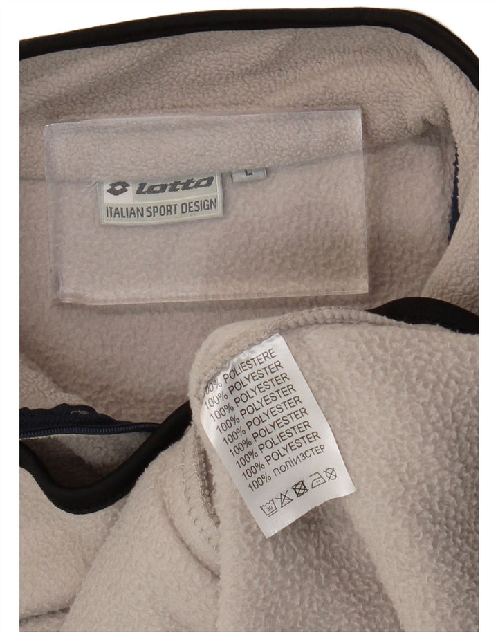 Lotto Herren-Fleecepullover mit Reißverschluss am Hals, großes graues Farbblock-Polyester