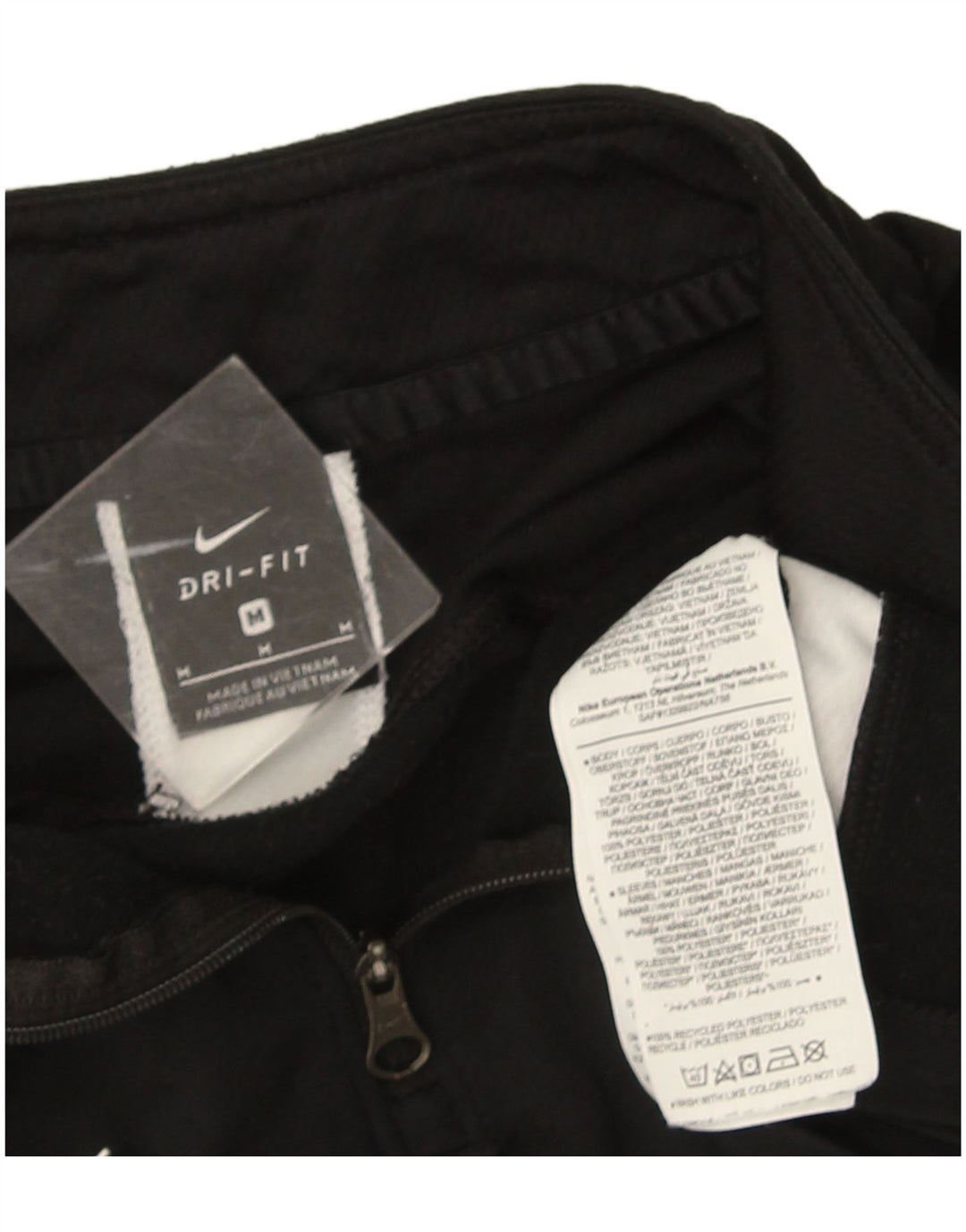 Nike Herren Dri Fit Pullover-Trainingsanzugoberteil mit Reißverschluss, Mittelschwarz, Farbblock