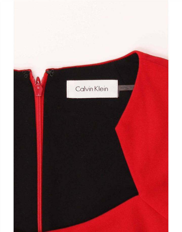 Calvin Klein Jeans Damen Etuikleid UK 8 Small Rot Polyester