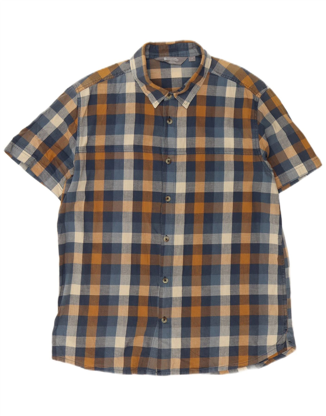 Mountain Warehouse Herren-Kurzarm-Flanellhemd, groß, marineblau kariert