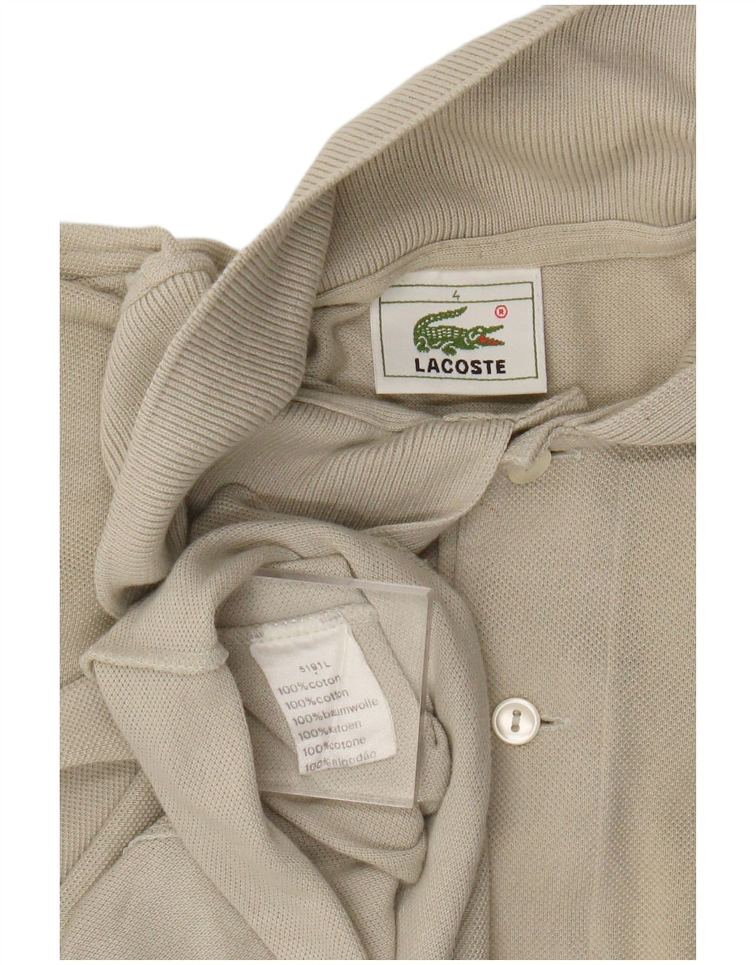 Lacoste Herren-Poloshirt, Größe 4, mittelgrüne Baumwolle