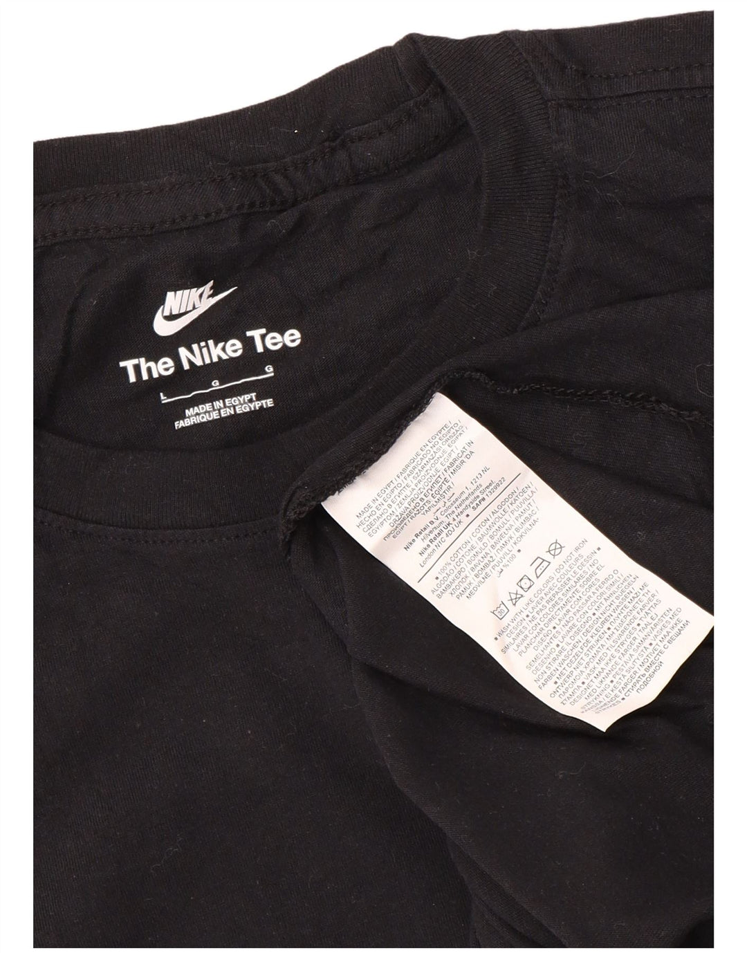Nike Herren T-Shirt Top Large Schwarz Baumwolle