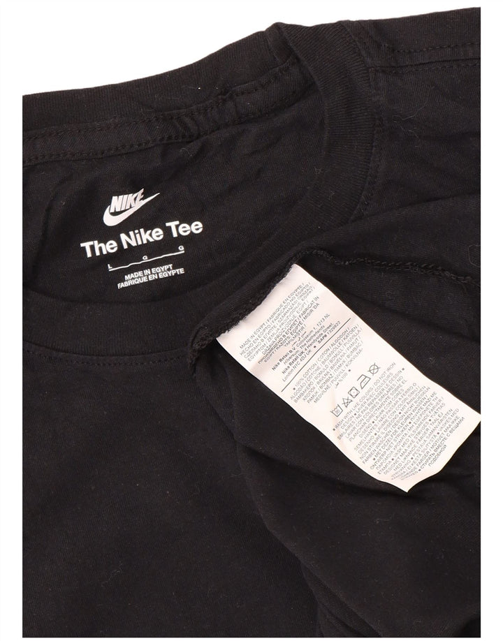 Nike Herren T-Shirt Top Large Schwarz Baumwolle