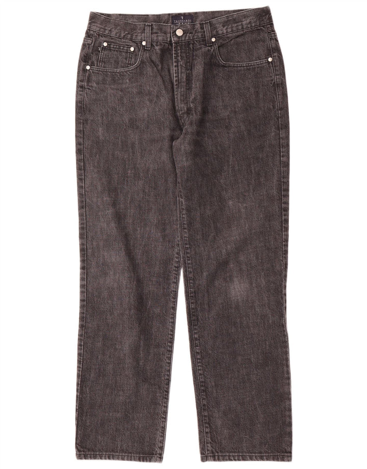 Trussardi Herren Straight Jeans W36 L32 Graue Baumwolle