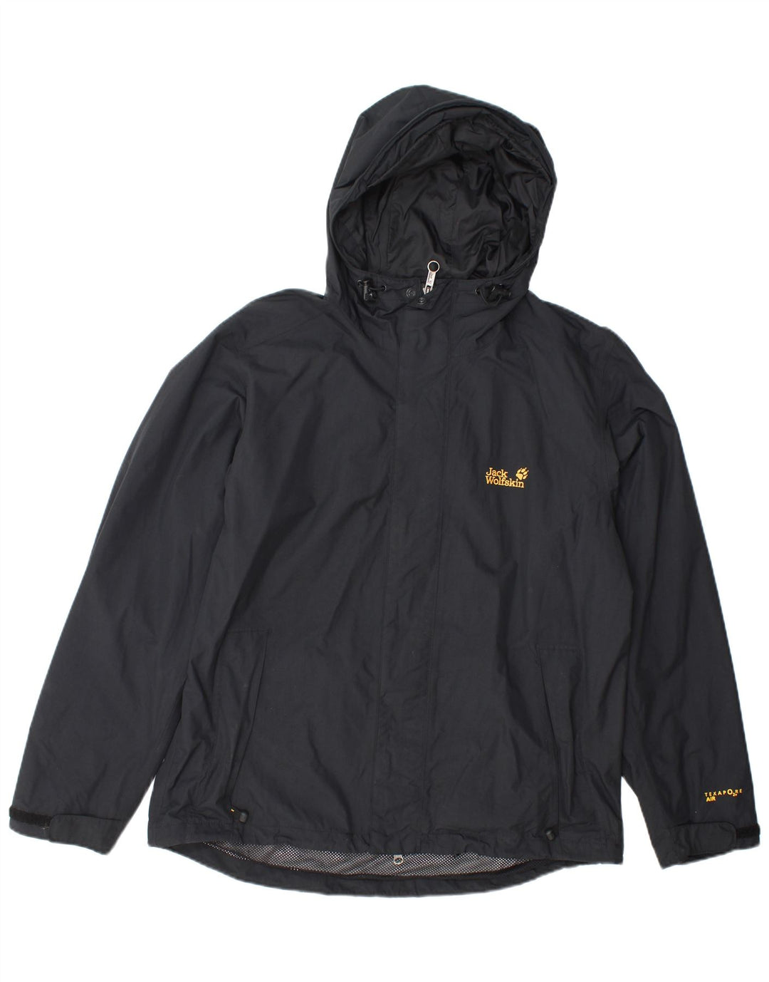 JACK WOLFSKIN Herren-Regenjacke mit Kapuze, UK 40/42, Größe L, Schwarz, Polyamid