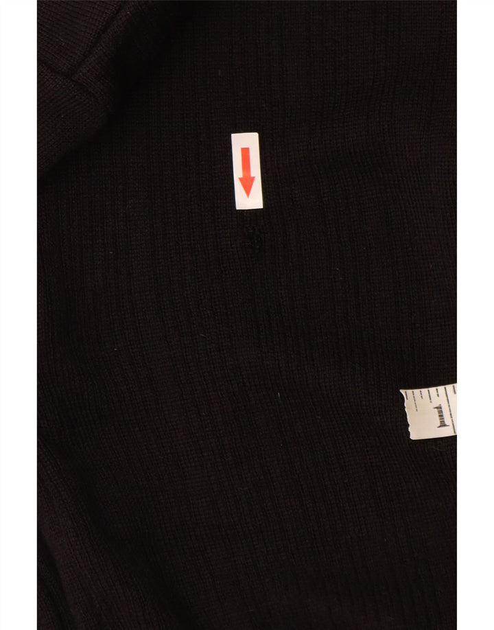 Vintage Herren Cardigan Pullover Kleine schwarze Wolle