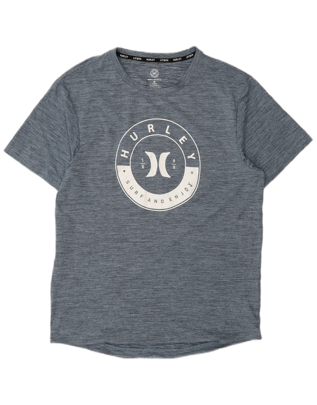 Hurley Herren-T-Shirt mit Grafik, Mittelgroßes Marineblau meliertes Polyester