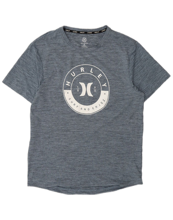 Hurley Herren-T-Shirt mit Grafik, Mittelgroßes Marineblau meliertes Polyester