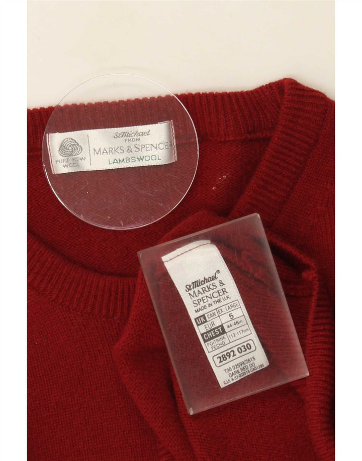 Marks & Spencer Herren St. Michael Pullover mit Rundhalsausschnitt XL Burgunderrot