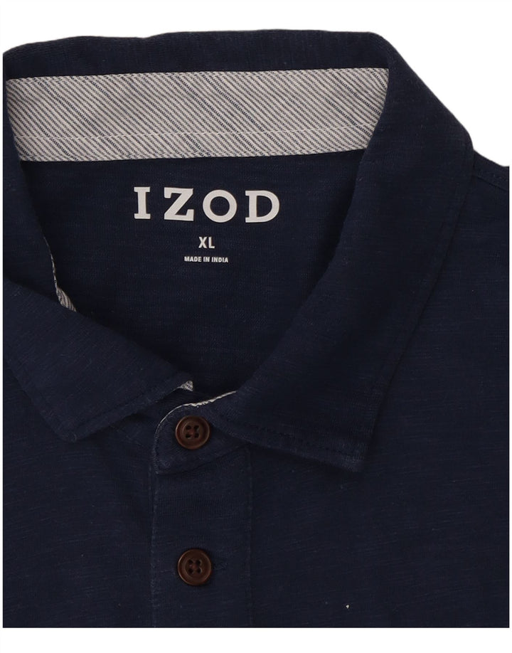 IZOD Mens Polo Shirt XL Navy Blue Cotton