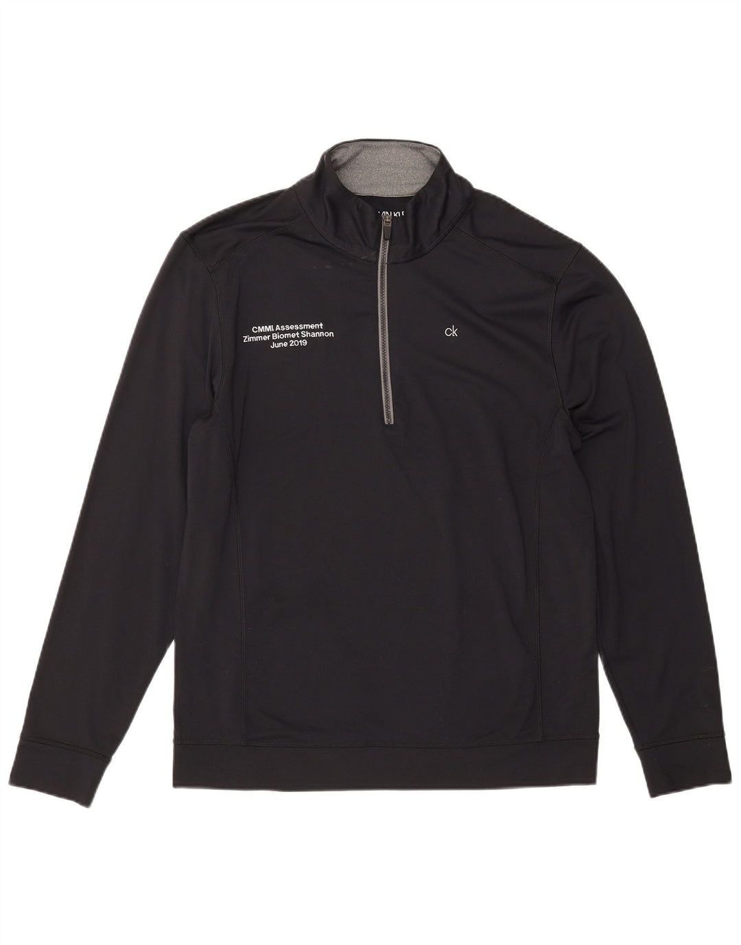 CALVIN KLEIN Herren Golf Graphic Zip Neck Pullover Trainingsanzug Top Large Schwarz