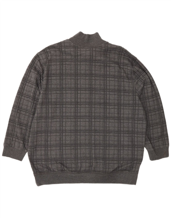 Nautica Herren-Sweatshirt mit Reißverschluss am Hals, 2XL, grau kariert