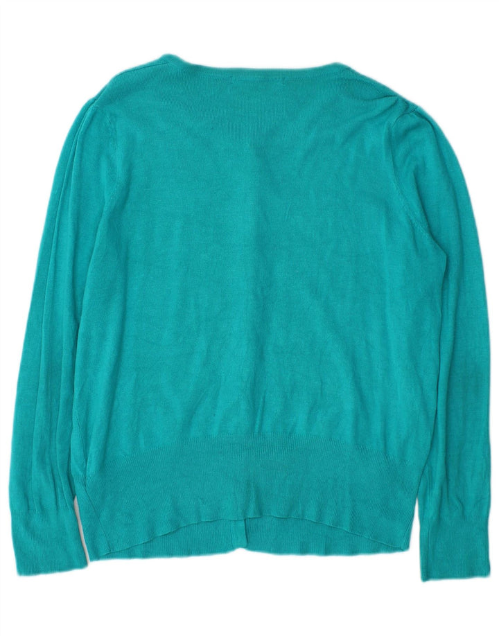 Marks & Spencer Damen Strickjacke Pullover UK 14 Große türkisfarbene Viskose