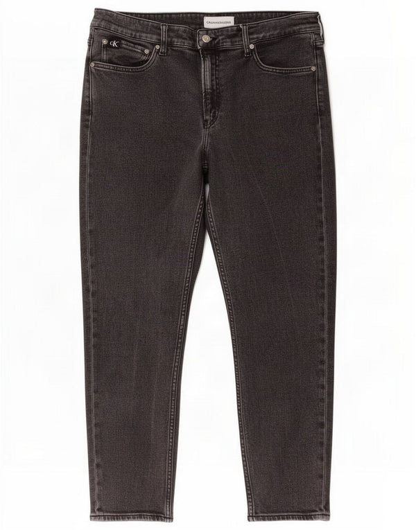 Calvin Klein Herren-Cropped-Jeans W33 L26 Graue Baumwolle