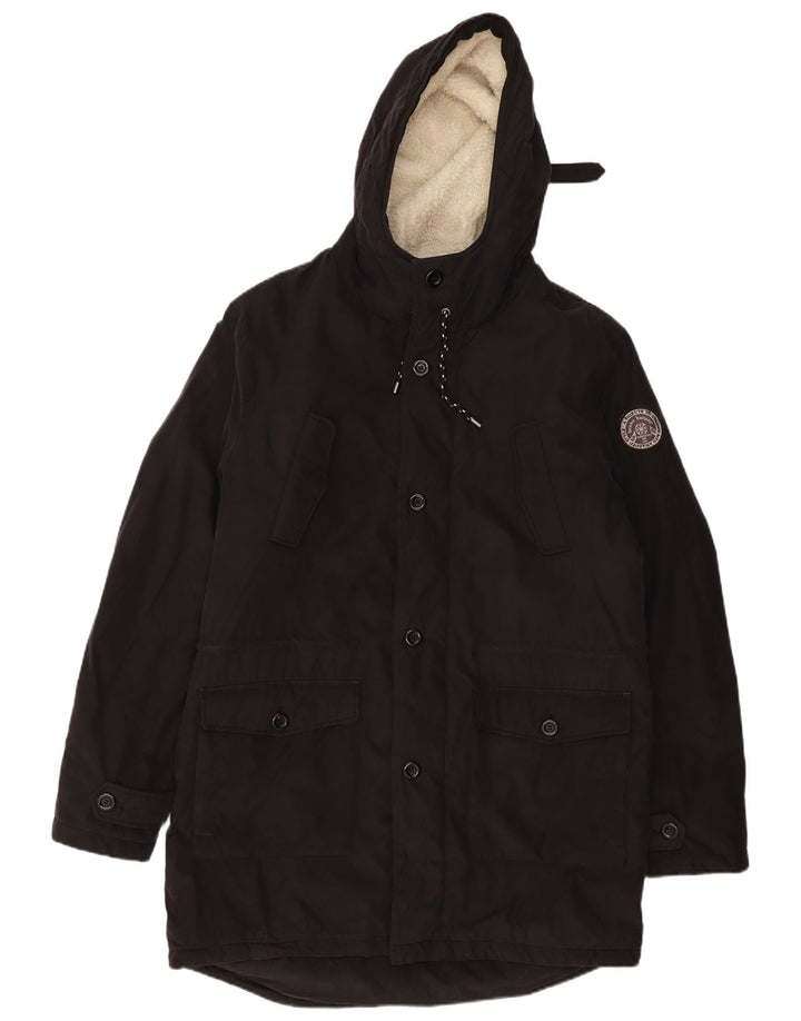 Bruno Banani Herren-Parka mit Kapuze, UK 42, XL, Schwarz, Polyamid