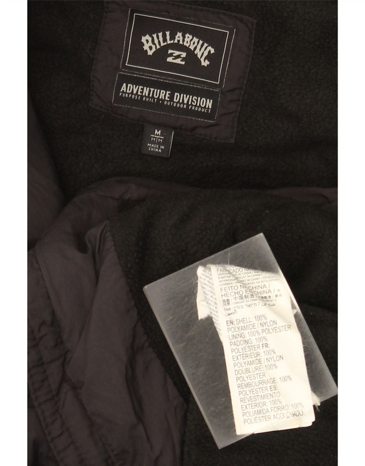 Billabong wattierte Herrenjacke mit Kapuze, UK 38, mittelschwarzes Nylon