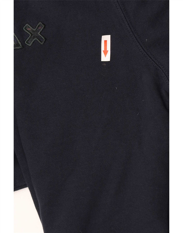 Sun68 Herren-Sweatshirt-Pullover, groß, marineblau, kariert, Baumwolle
