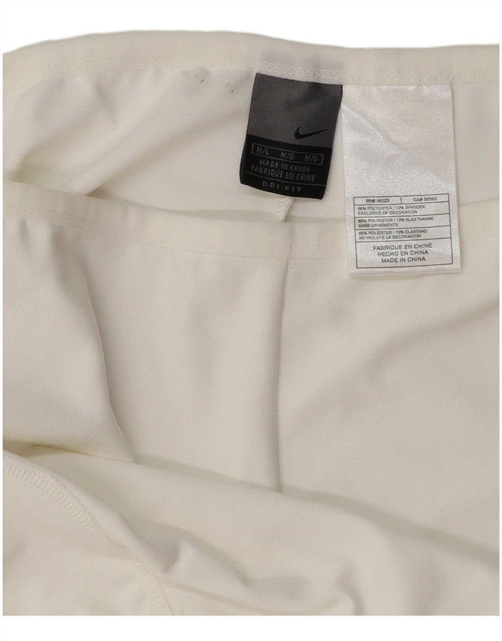 NIKE Damen Dri Fit Sport Shorts UK 12 Mittelweißes Polyester