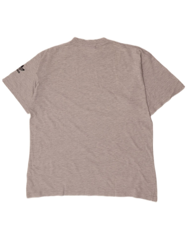 Adidas Herren T-Shirt Top UK 44/46 Große grau melierte Baumwolle
