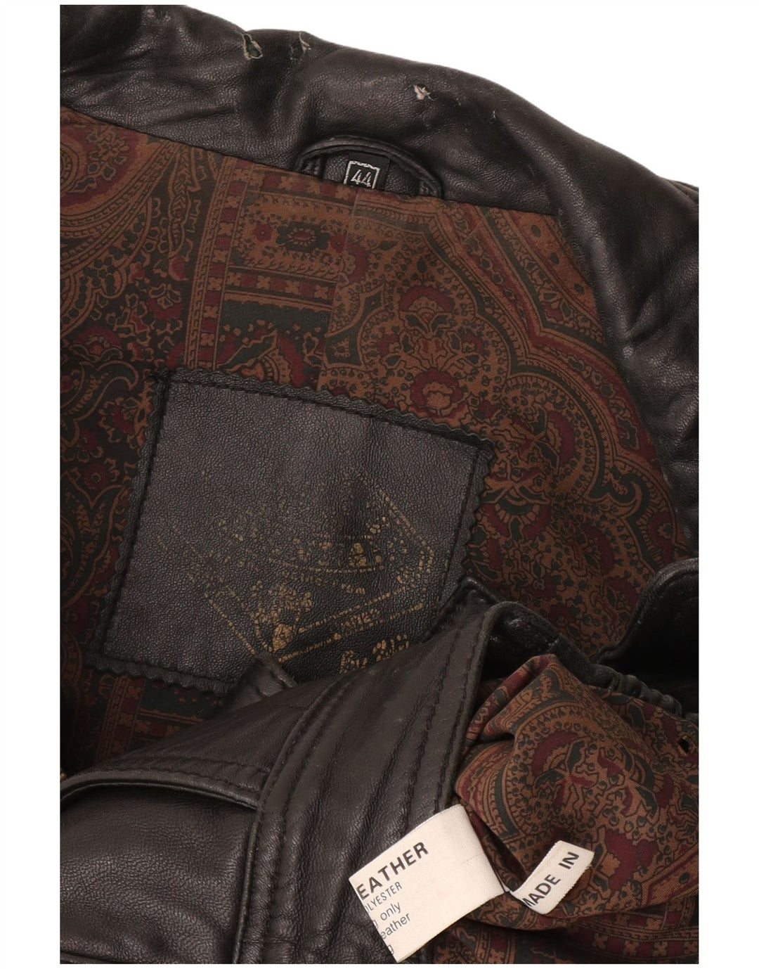 Vintage Herren Lederjacke UK 44 2XL Schwarzes Leder