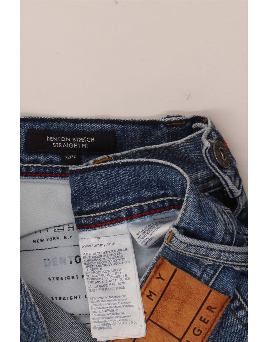 TOMMY HILFIGER Herren Denton Straight Jeans W32 L32 Blaue Baumwolle