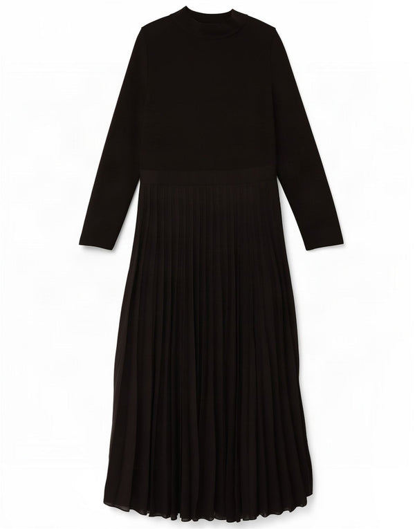 Zara Damen Langarm-Maxikleid UK 14 Large Schwarz Elastan