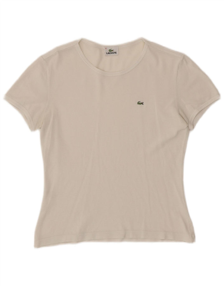 LACOSTE Damen T-Shirt Top Größe 42 Large Weiß