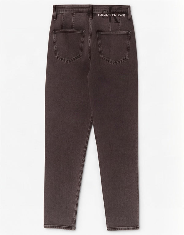 Calvin Klein Damen Graphic High Waist Tapered Jeans W30 L27 Graue Baumwolle