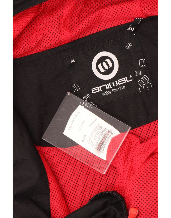ANIMAL Herren-Regenjacke mit Kapuze, UK 42 XL, schwarzes Nylon