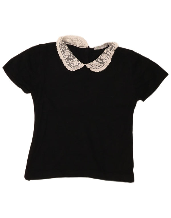Marks & Spencer Damen Crop Bluse Top UK 12 Medium Schwarz