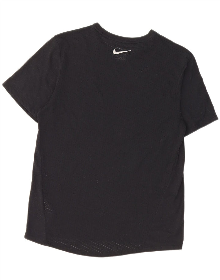 Nike Herren-Lauf-T-Shirt, Oberteil, Größe S, Schwarz, Polyester
