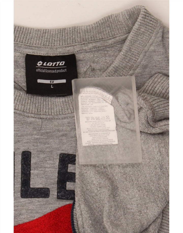 LOTTO Herren-Sweatshirt mit Grafik, groß, grau gestreift, Baumwolle