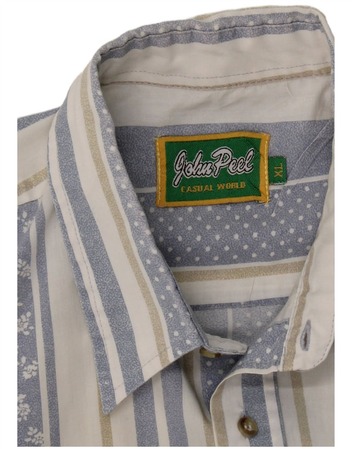 John Peel Herren Kurzarmhemd XL Blau gestreift