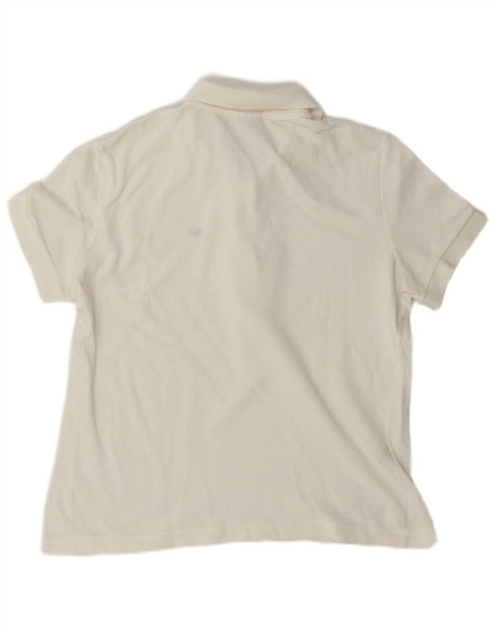 Lacoste Damen Poloshirt Größe 46 XL Weiße Baumwolle