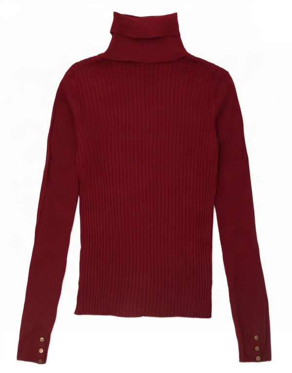 Lipsy Rollkragenpullover für Damen, Gr. 14, mittleres Burgunderrot, Viskose