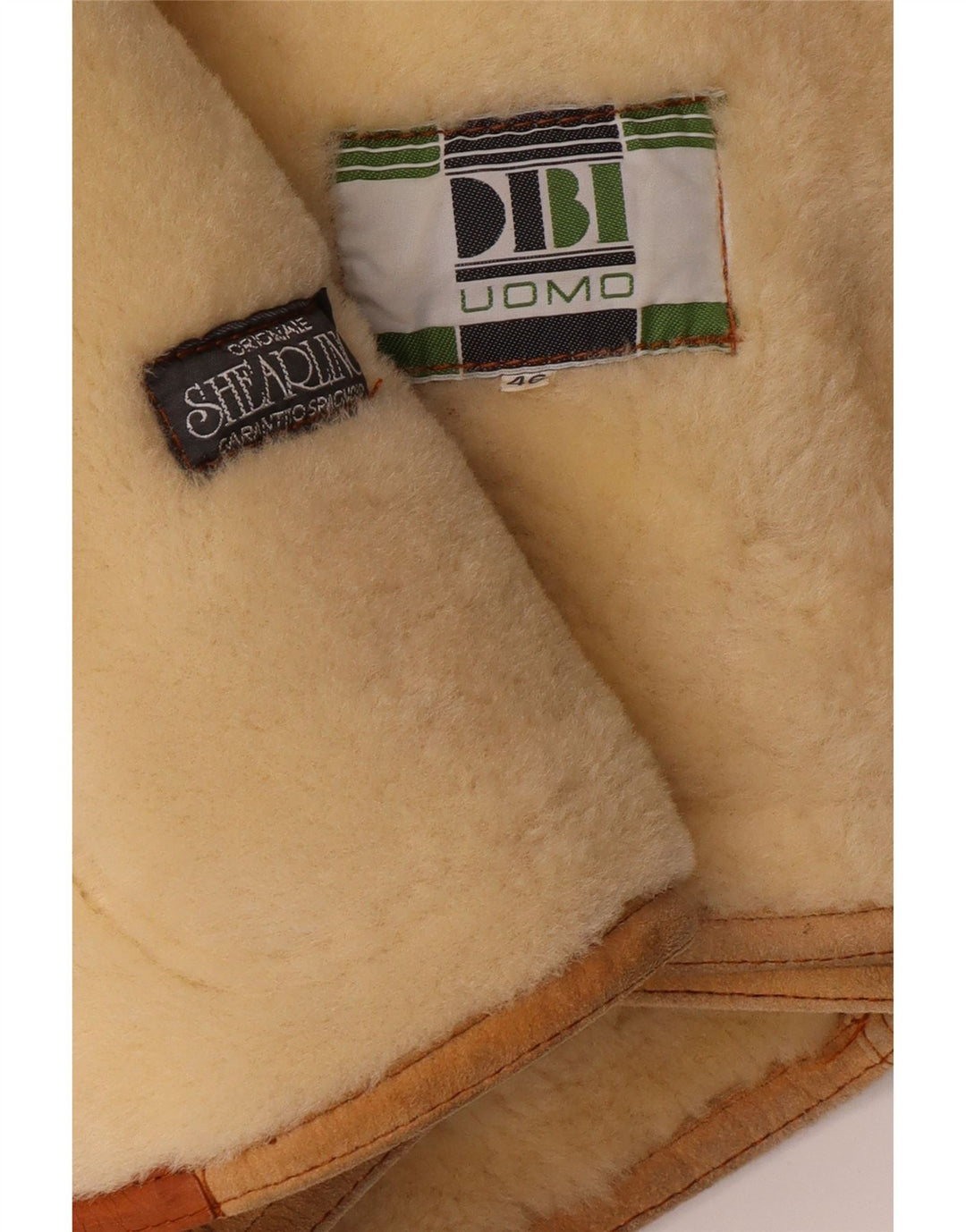 DIBI Herren Uomo Shearling Jacke IT 46 Small Beige Shearling Classic