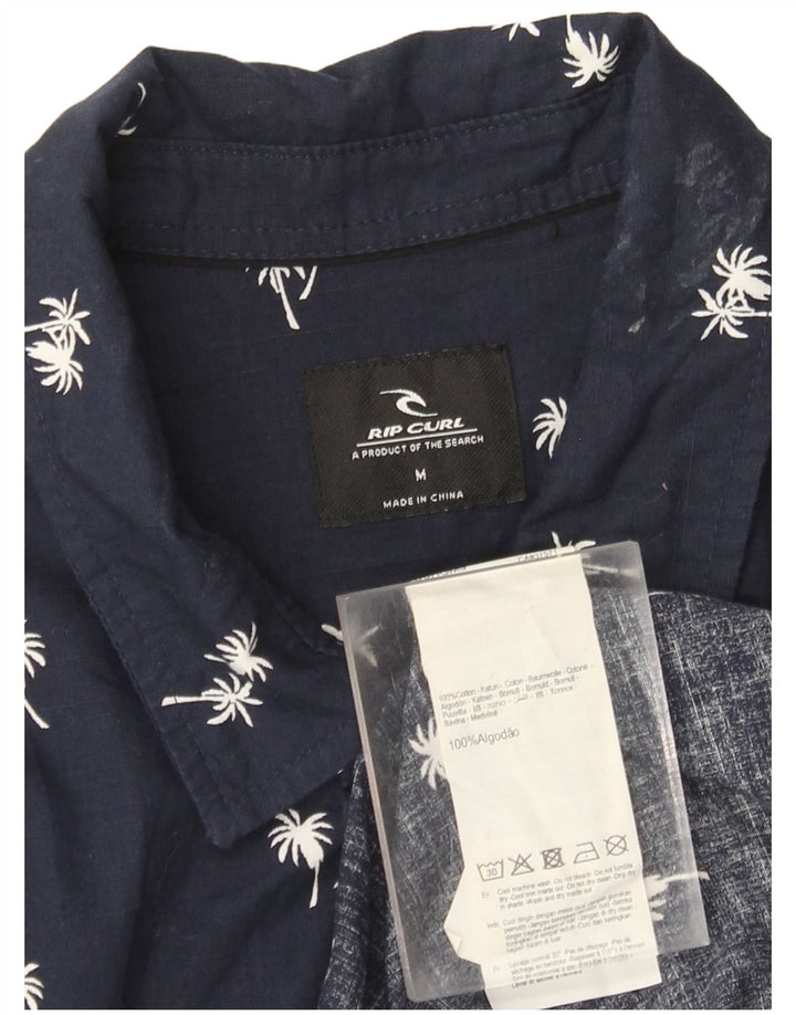 Rip Curl Herren-Hemd mit abstraktem Muster, kurzärmelig, mittelblau, hawaiianisch