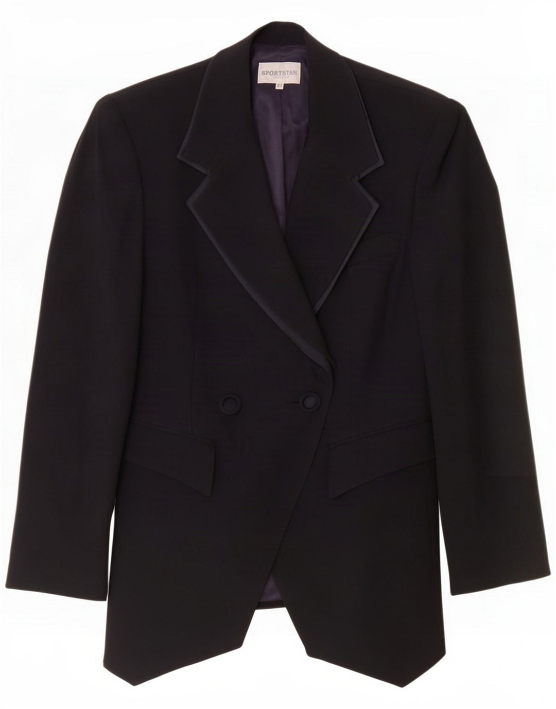 Sportstaff Damen 1-Knopf-Blazerjacke IT 42 Mittelmarineblaue Wolle