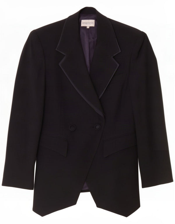 Sportstaff Damen 1-Knopf-Blazerjacke IT 42 Mittelmarineblaue Wolle