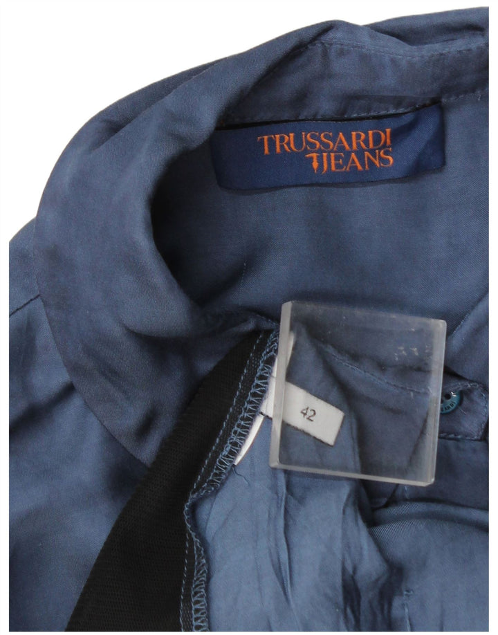 Trussardi Jeans Damen Hemdkleid IT 42 Mittelblauer Farbblock