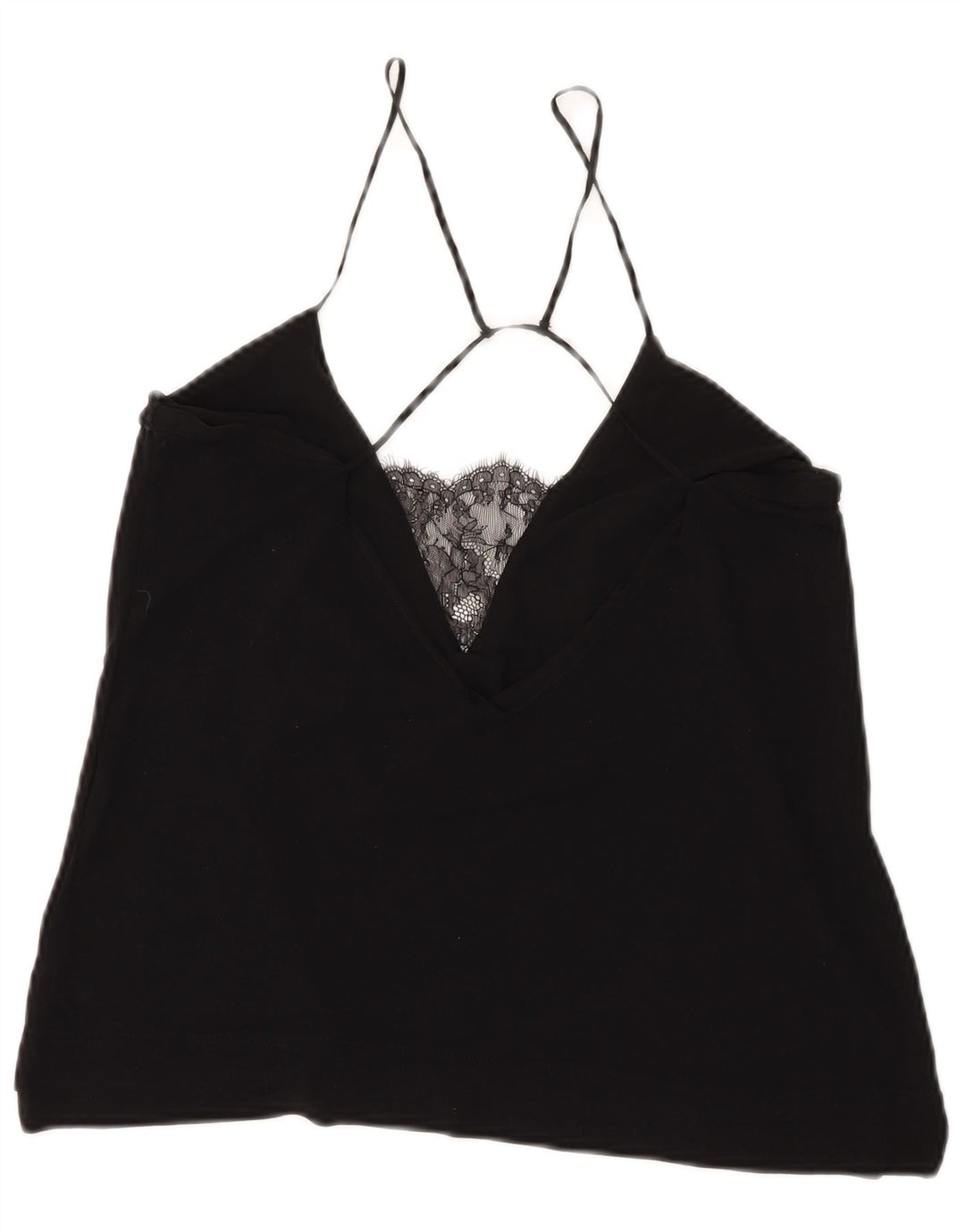 Zara Damen Neckholder Top UK 12 Medium Schwarz