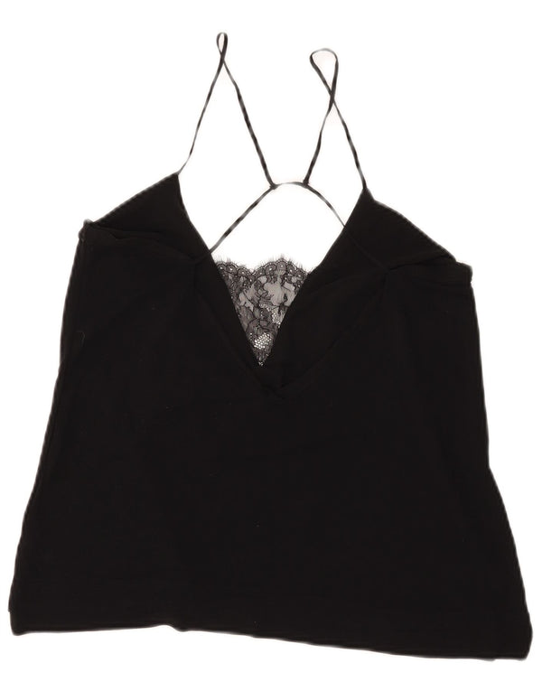 Zara Womens Halter Top UK 12 Medium Black