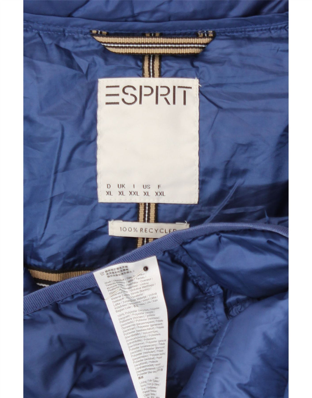 Esprit Damen-Jacke mit Kapuze, gepolstert, UK 18, XL, Blau, Polyester