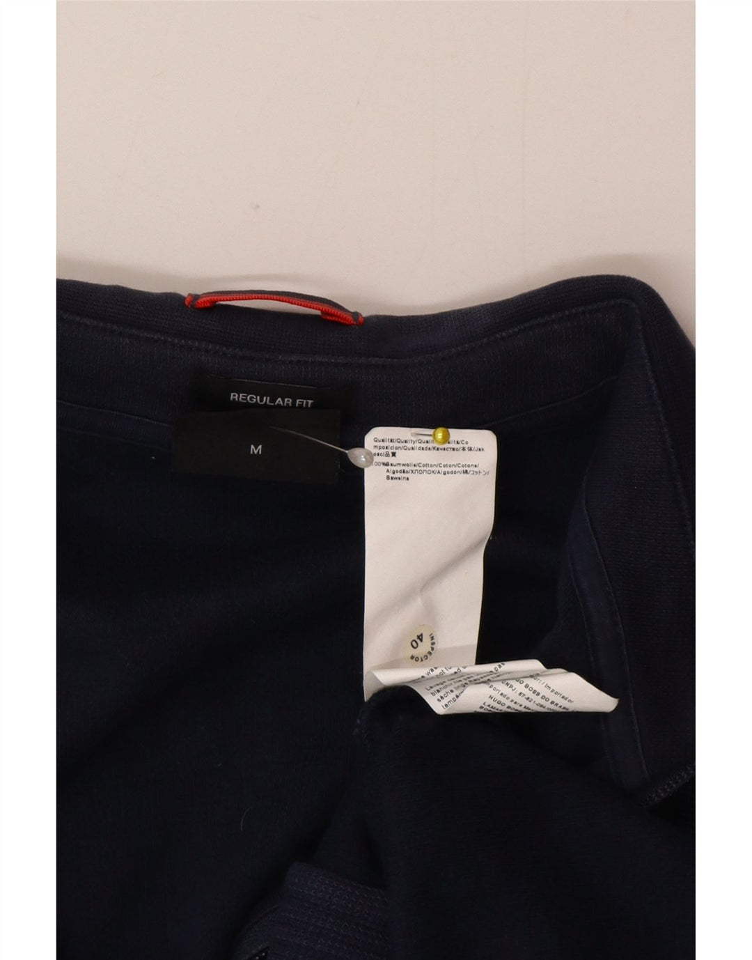 Hugo Boss Herren-Trainingsanzugoberteil mit normaler Passform, mittelmarineblaue Baumwolle