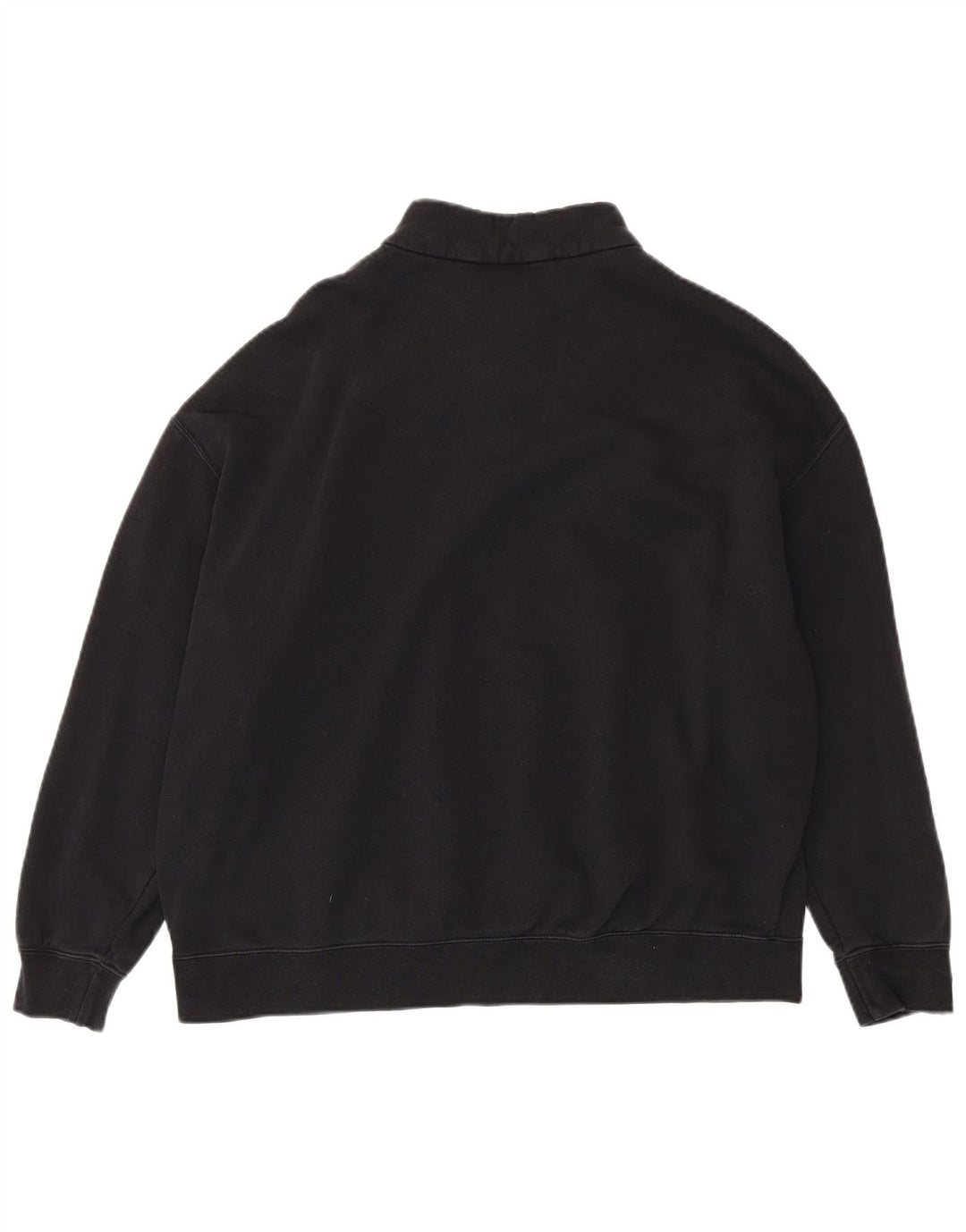 Nike Damen Oversized Sweatshirt mit Reißverschluss am Hals Jumper UK 10 Klein Schwarz Baumwolle