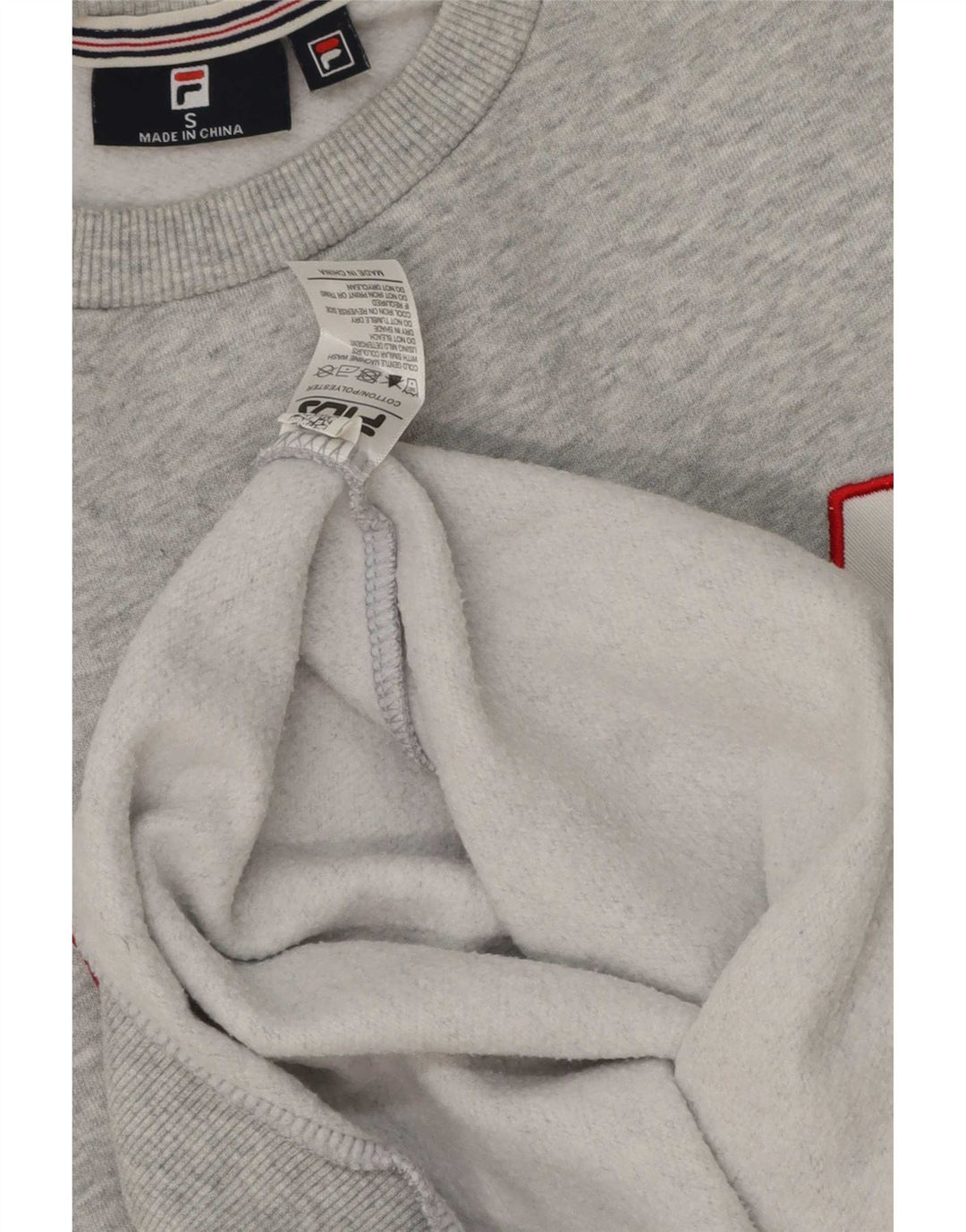 Fila Herren-Sweatshirt mit Grafik, Größe S, graue Baumwolle