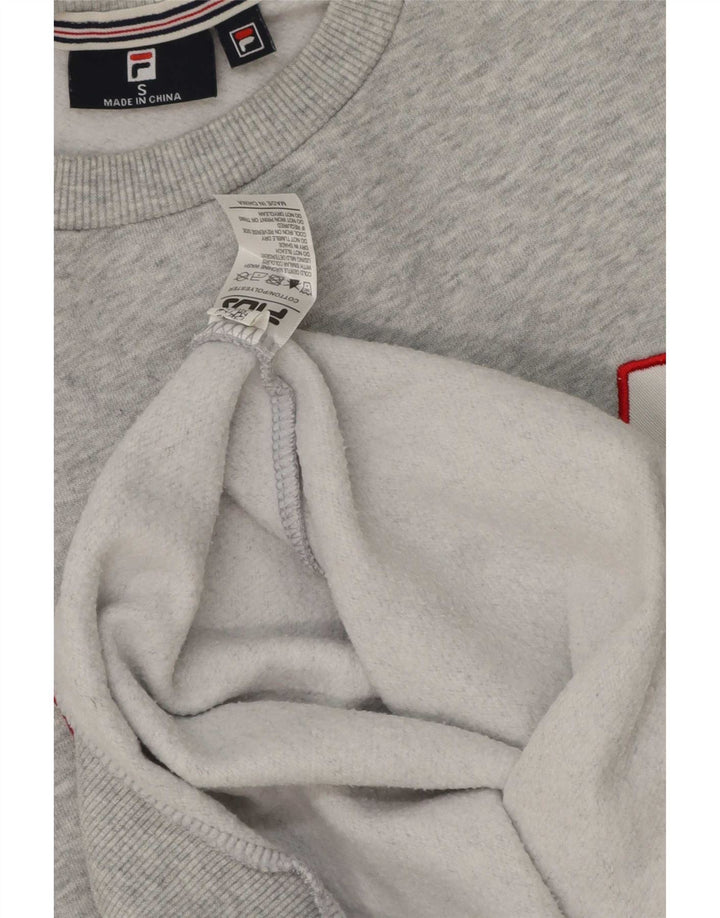 Fila Herren-Sweatshirt mit Grafik, Größe S, graue Baumwolle