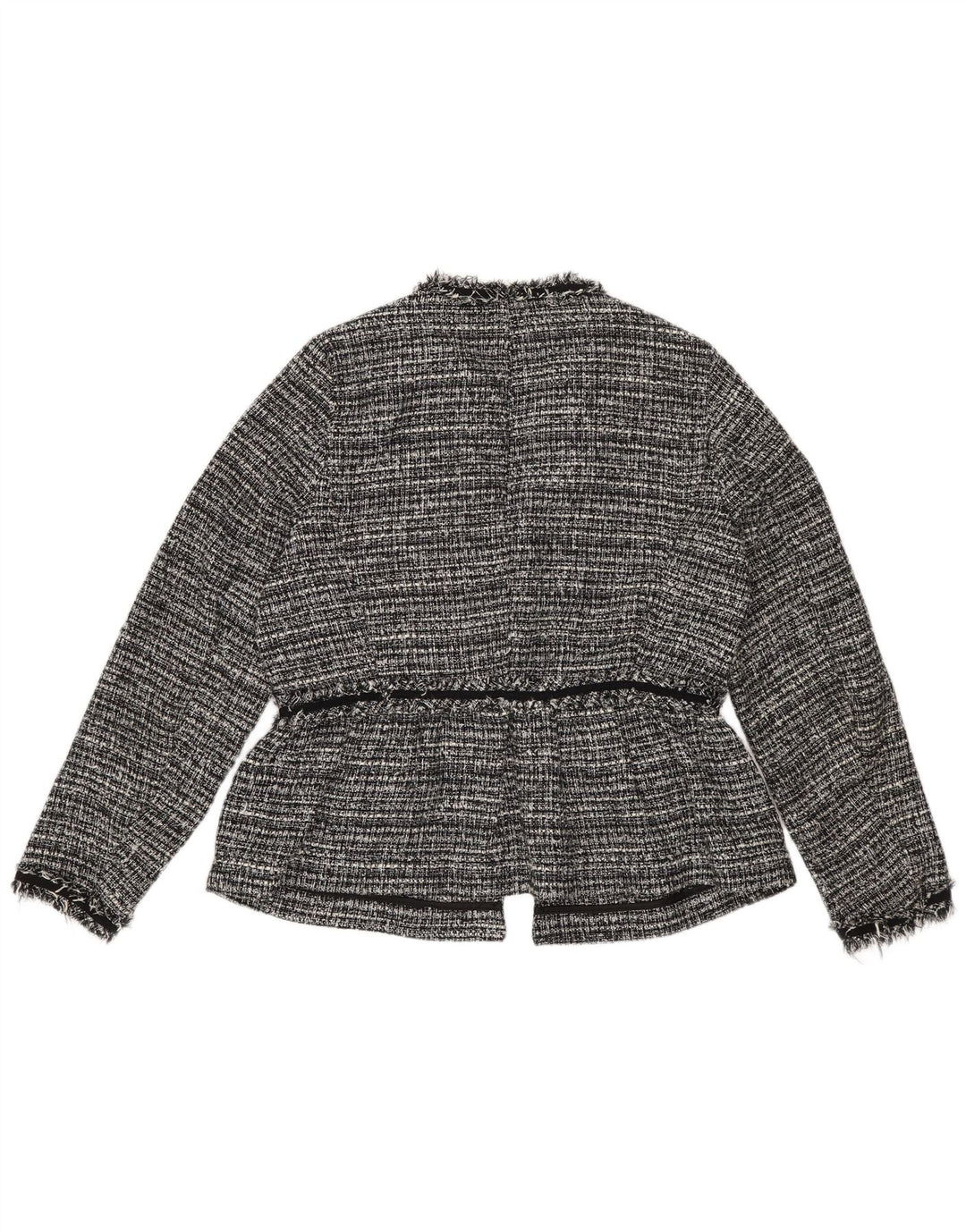 Zara Damen-Blazer, übergroß, offen, Gr. 6, XS, schwarz gestreift, Polyester
