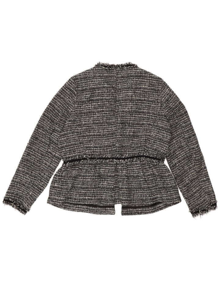 Zara Damen-Blazer, übergroß, offen, Gr. 6, XS, schwarz gestreift, Polyester
