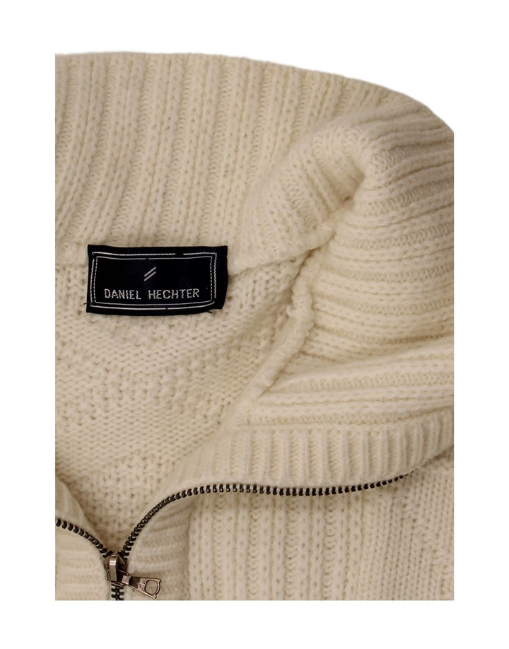 Daniel Hechter Herren-Pullover mit Reißverschluss, XL, gebrochenes Weiß